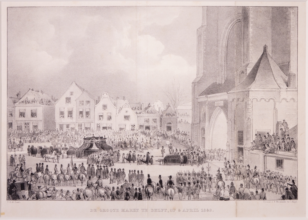 De begafenis van Koning Willem II, te Delft.