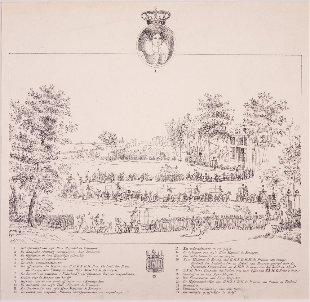 Begrafenis van Frederica Louisa Wilhelmina van Pruisen, echtgenote van Koning Willem I.