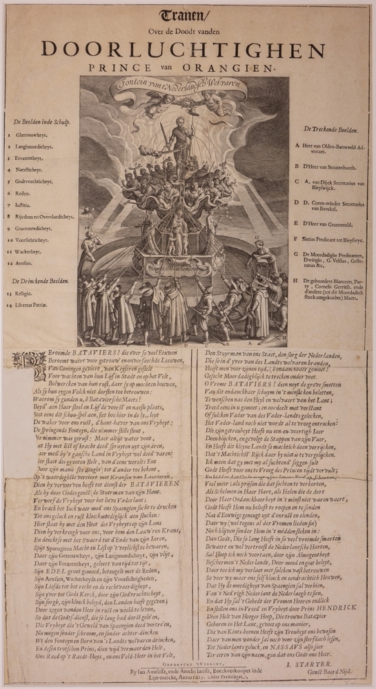 Tranen Over de Doodt vanden DOORLUCHTIGHEN PRINCE van ORANGIEN. (MAURITS)
