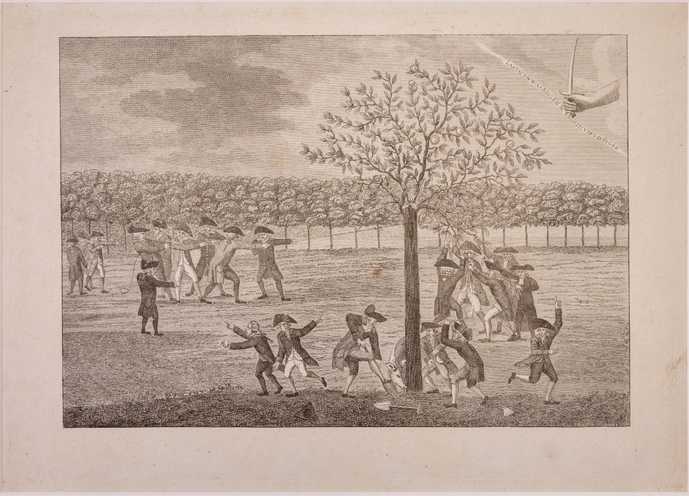 Spotprent op de patriotten.