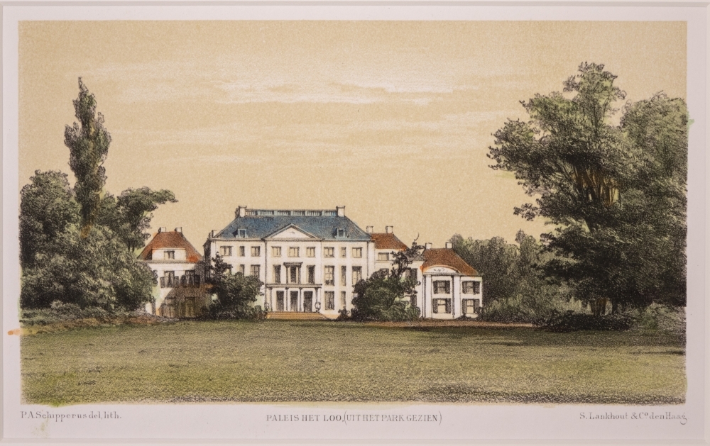 topografie: Paleis Het Loo vanuit het park.