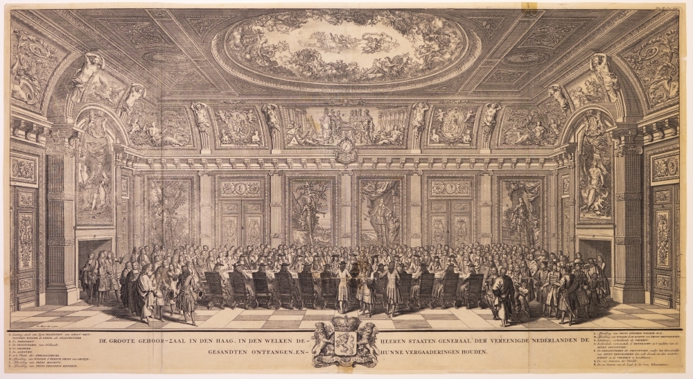 De grote gehoorzaal in Den Haag.