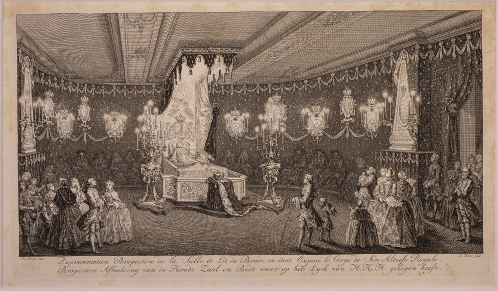 Paradezaal van Prinses Anna, waar zij ligt opgebaard.