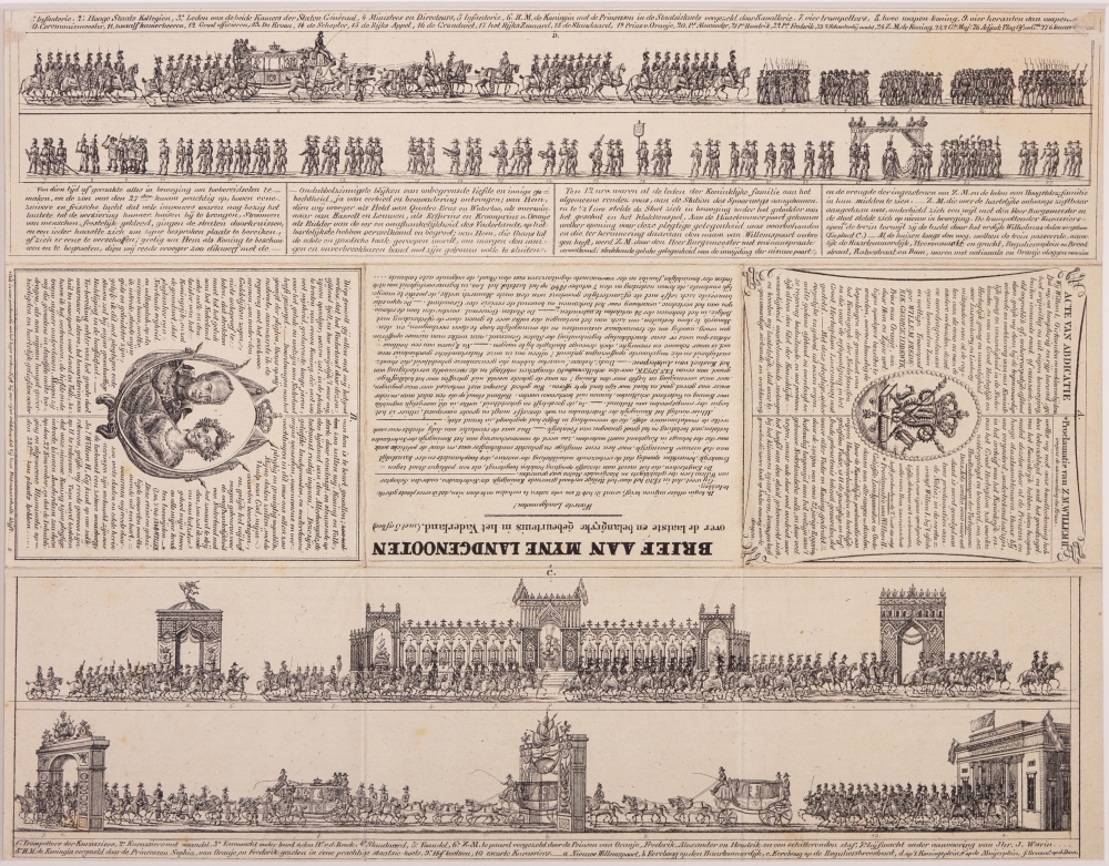 "BRIEF AAN MYNE LANDGENOOTEN over de laatste en belangryke gebeurtenis in het Vaderland. "Over de inhuldiging van Willem II als koning.