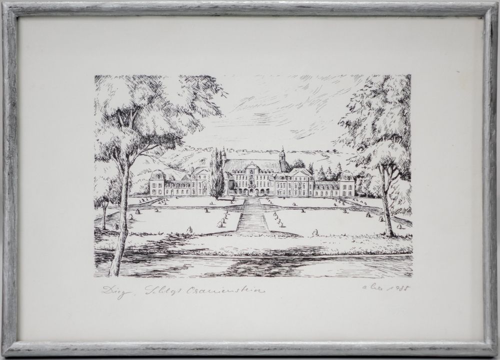 Gezicht op Schloss Oranienstein te Dietz.