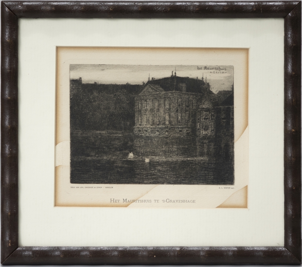 Gezicht op het Mauritshuis te 's Gravenhage.