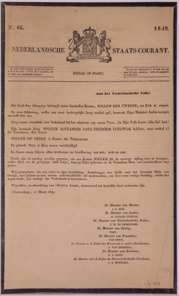 Koning Willem II van Oranje-Nassau