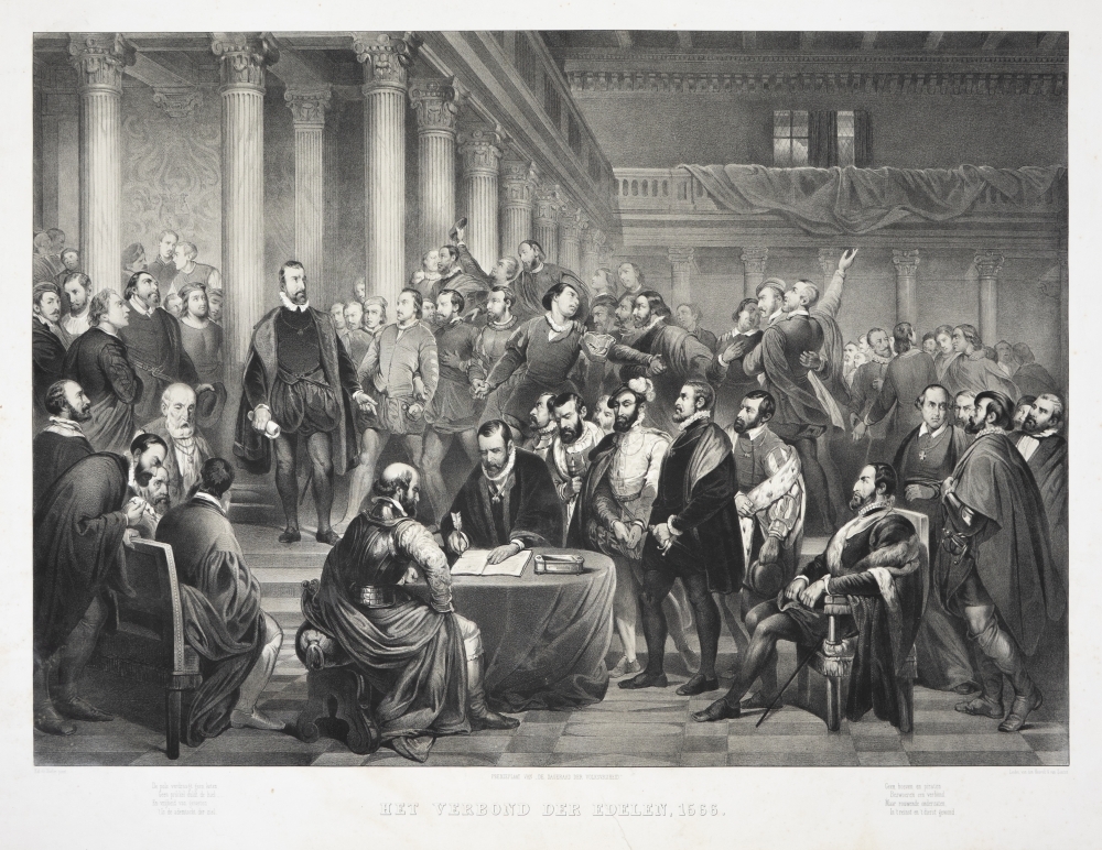 Het Verbond der Edelen, 1566,  te Brussel.  (1565, 6 december volgens Fred. Muller )
