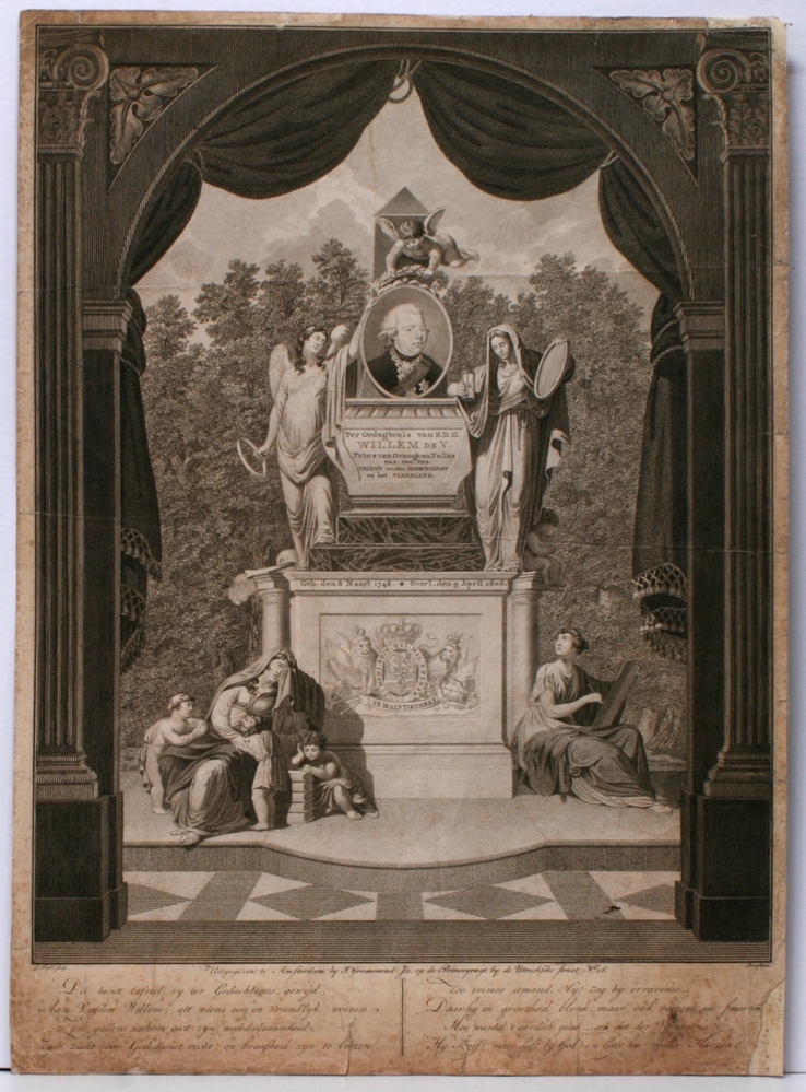 Zinneprent op de dood van Willem V.