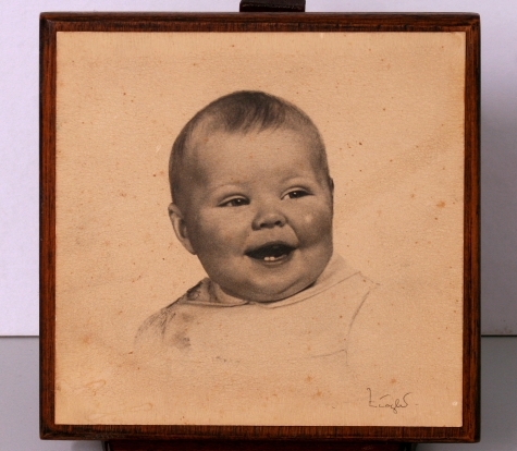 Plankje met een foto-afbeelding van Prinses Beatrix