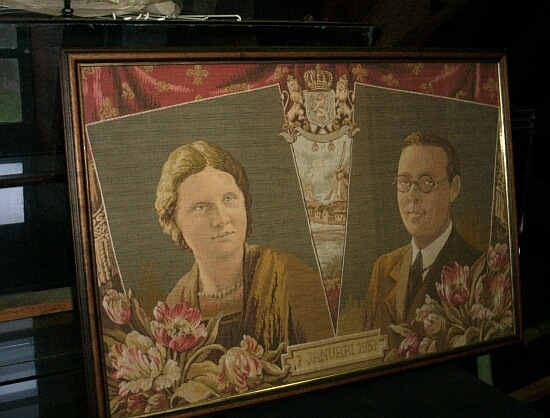 Doek met afbeelding Juliana en Bernhard