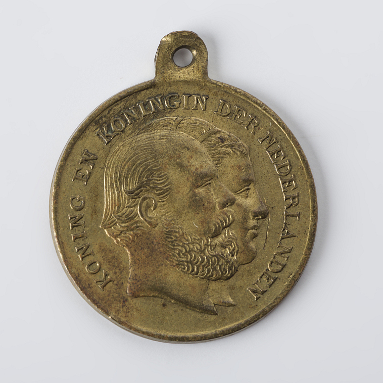 Penning ter gelegenheid van het huwelijk van Willem III en Emma.