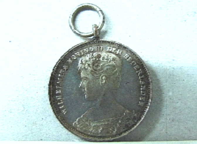 Penning t.g.v inhuldiging van koningin Wilhelmina.