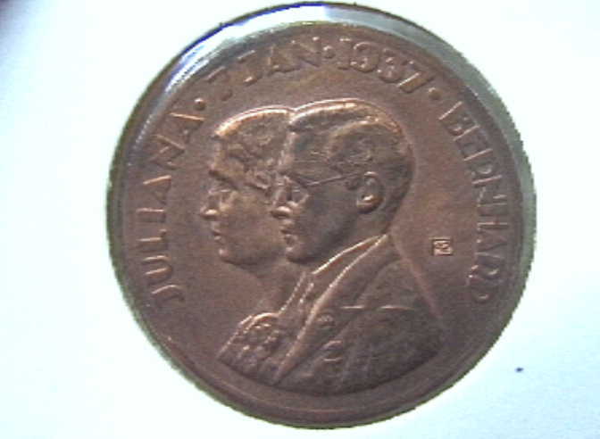 Penning t.g.v. huwelijk Juliana en Bernhard.