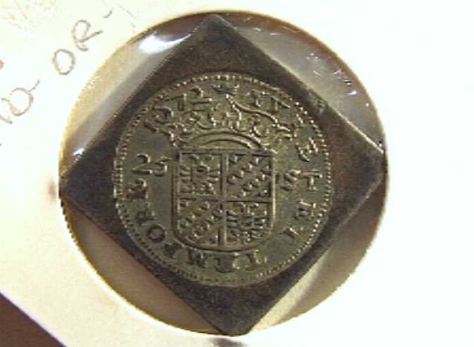 Noodmunt van de Stad Groningen, 25 stuiver, van het beleg van 1672.