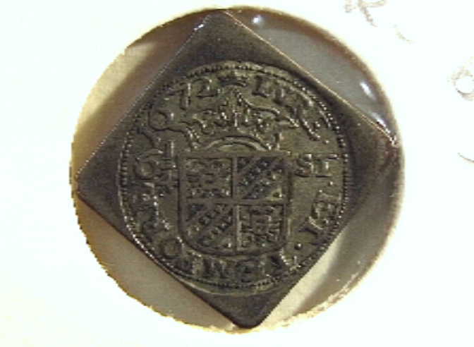 Noodmunt van de Stad Groningen, 6 en een kwart stuiver, van het beleg in 1672.