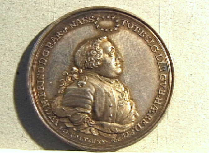 Penning uit het overlijdensjaar van Willem IV, met busteportret naar rechts.