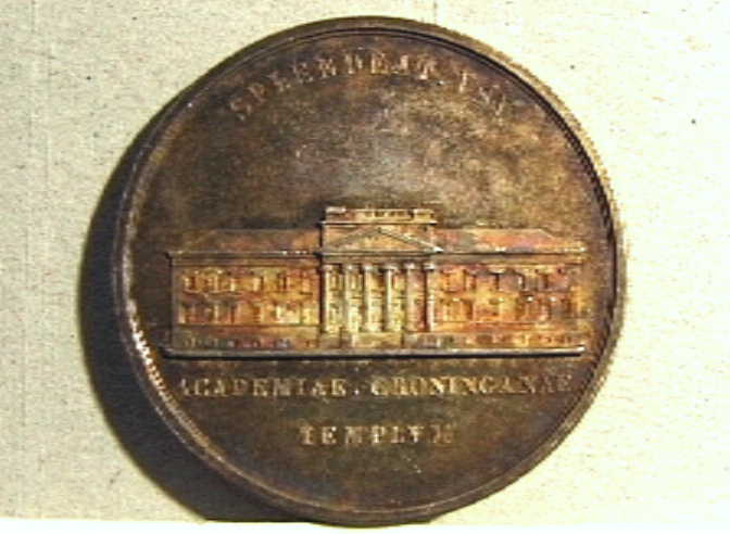 Penning, met Academiegebouw Groningen,  en opschrift met Herman de Ranitz.