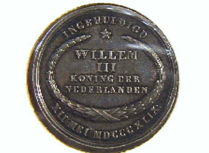 Penning t.g.v. de inhuldiging van koning Willem III.