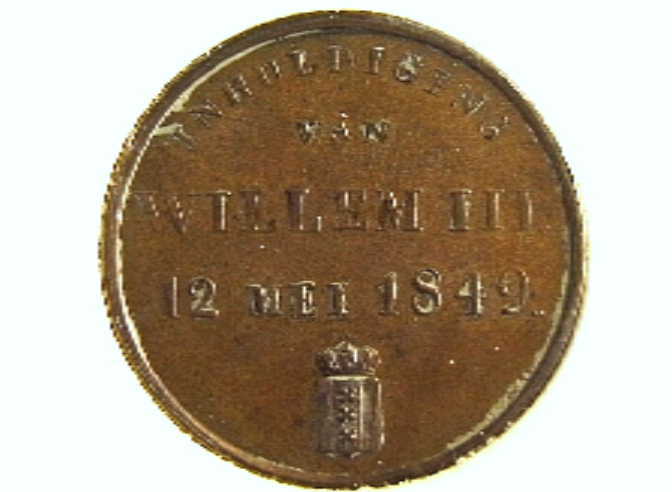 Penning t.g.v. inhuldiging van koning Willem III.