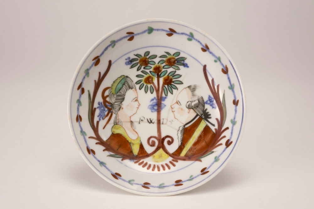 Schotel met Wilhelmina van Pruisen en Willem V.