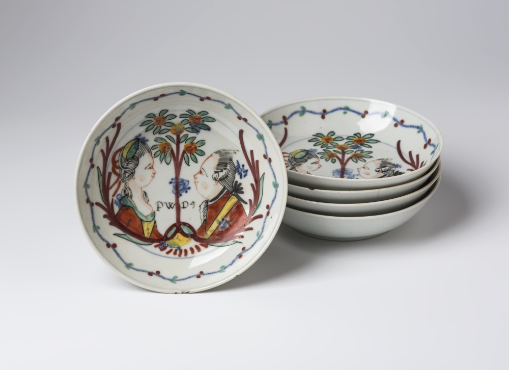 Schotel met Wilhelmina van Pruisen en Willem V.