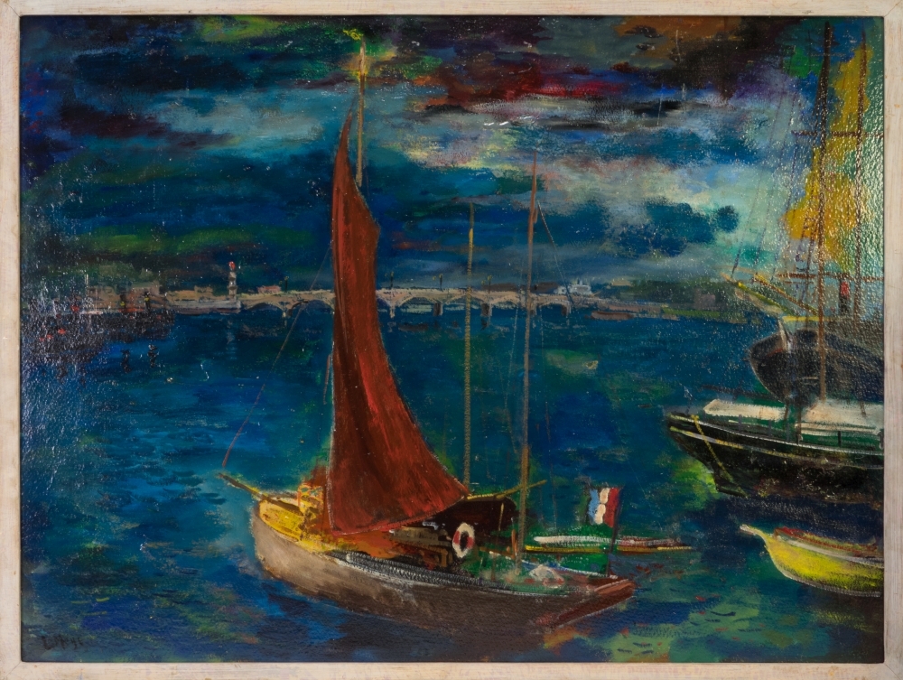 Schepen in een haven.