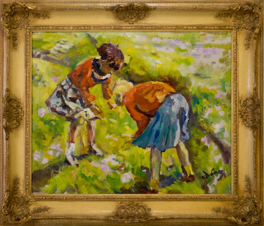 Twee spelende meisjes.