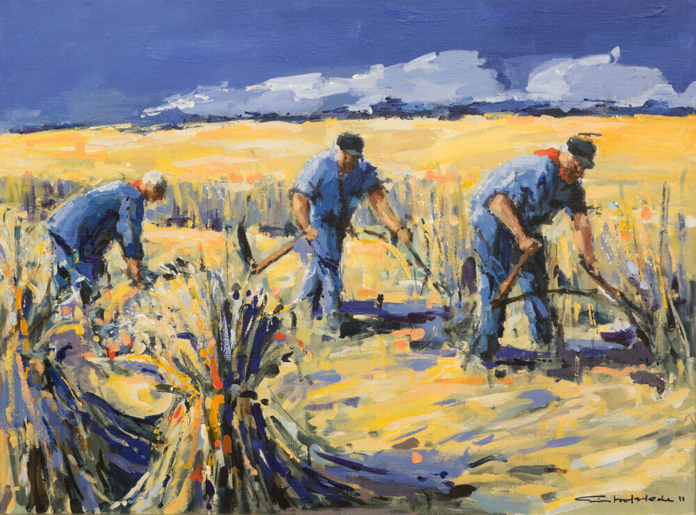 Oogstdag Verhildersum bij Leens.