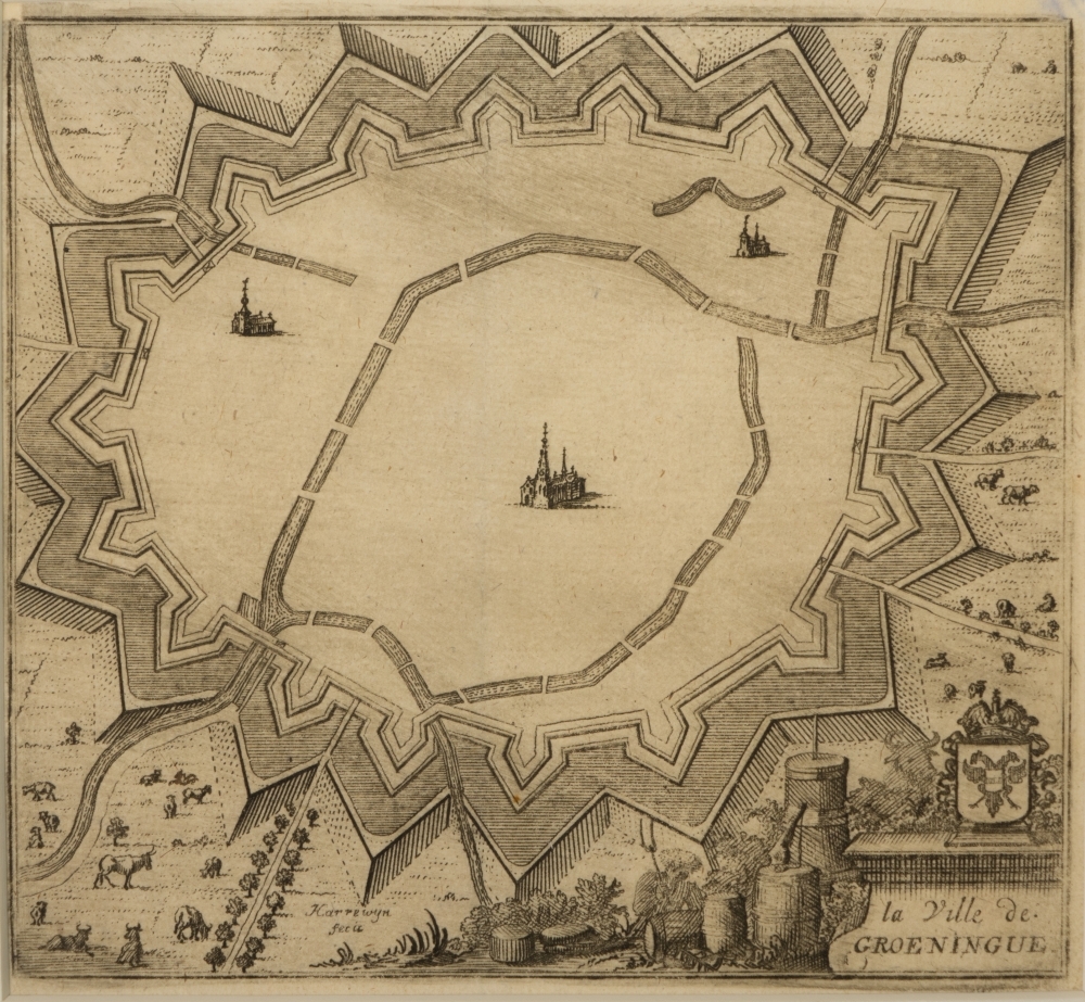Plattegrond van vesting Groningen