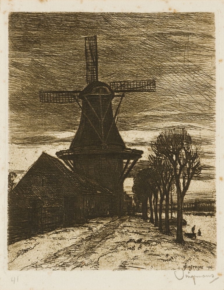 Molen aan het Damsterdiep te Groningen