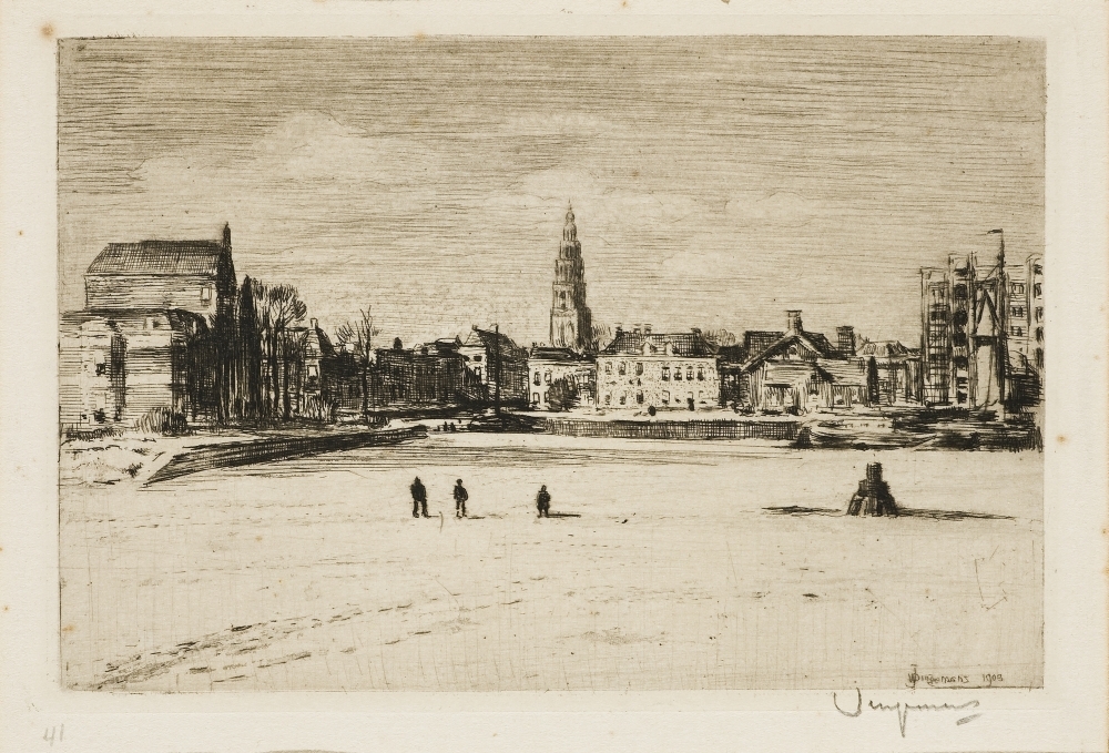 Gezicht op de Oosterhaven te Groningen