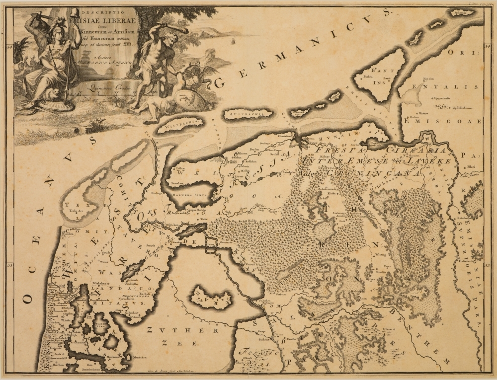 Historische kaart van Noord-Holland, Friesland en Groningen
