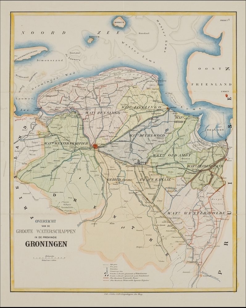 Overzicht van de groote waterschappen in de provincie Groningen