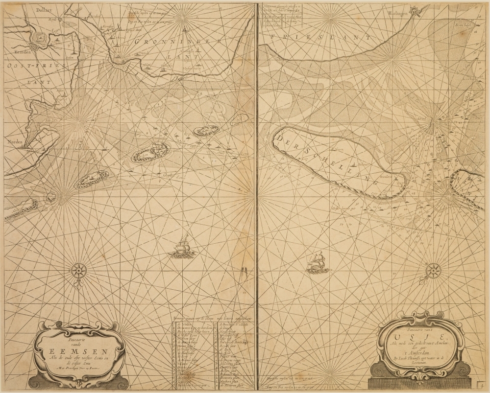 Paskaarten van Eems en Vlie