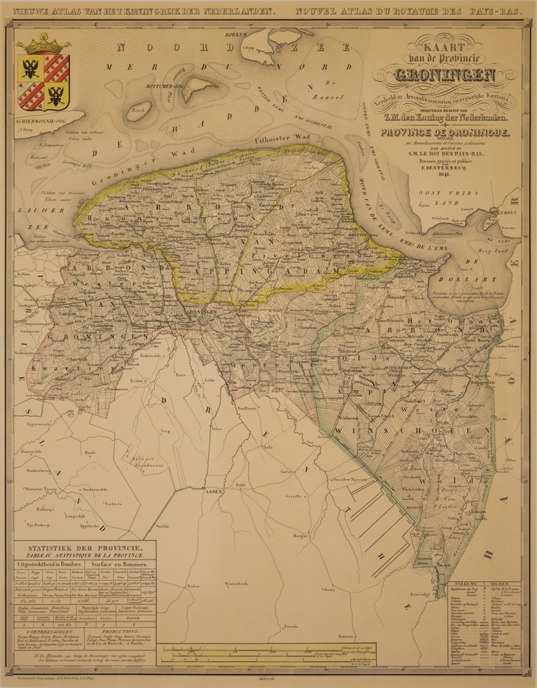 Provincie Groningen verdeeld in Arrondissementen