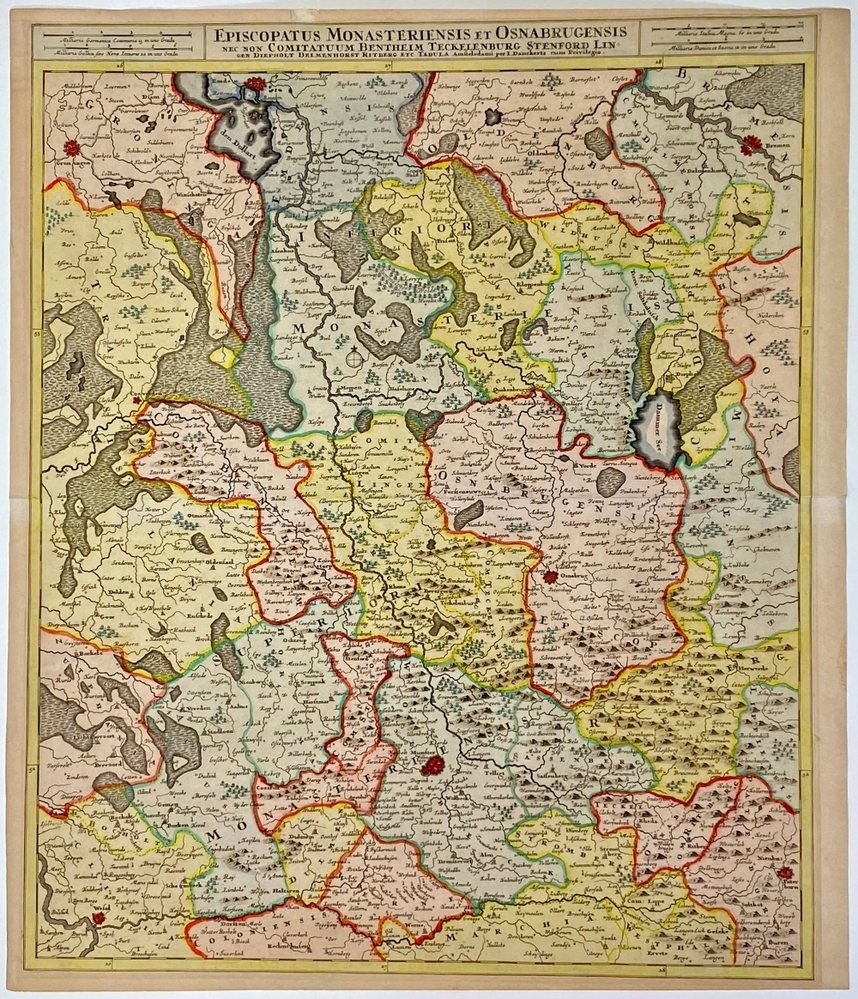 Kaart Münster en Osnabrück