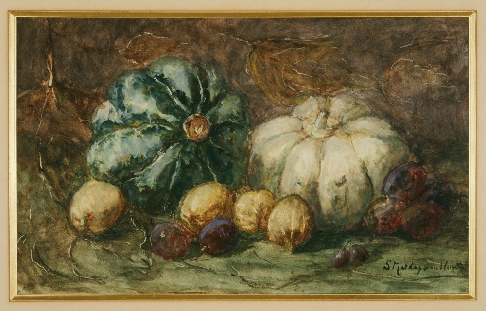 Pompoenen en granaatappels.