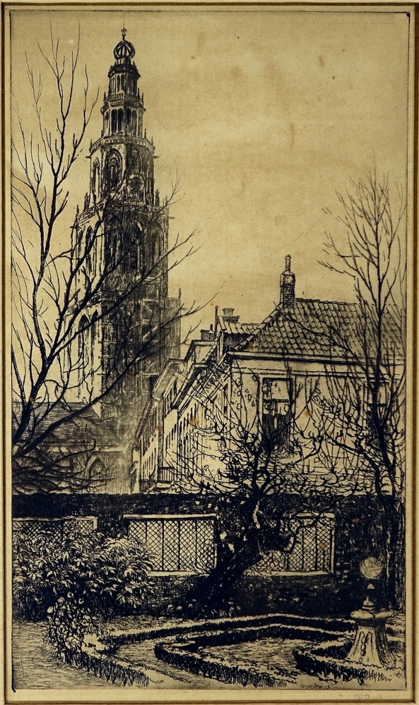 Martinitoren vanuit tuin Pictura.