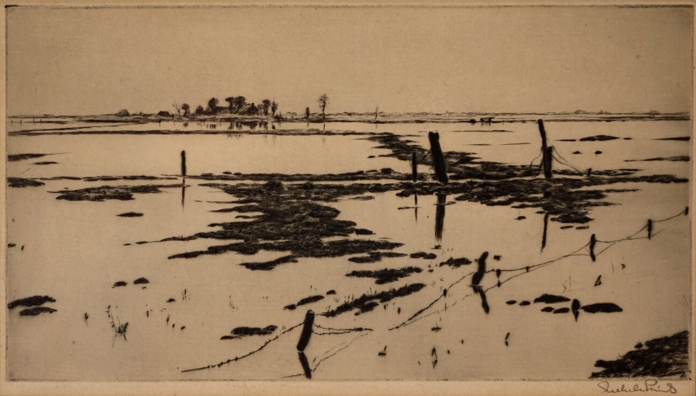 Ondergelopen land bij het Winschoterdiep.