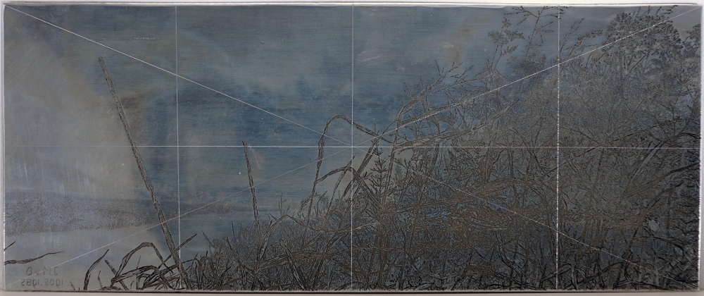 Zinken etsplaat met Het Reitdiep.