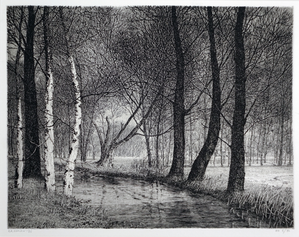 Bomen langs een beek ("Drie berken aan een beek").