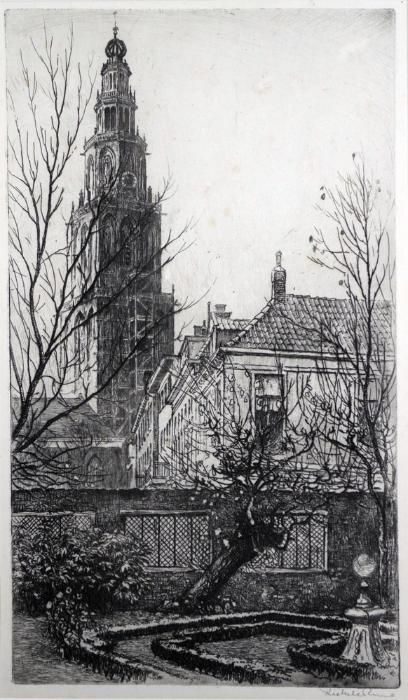 Martinitoren vanuit tuin Pictura.