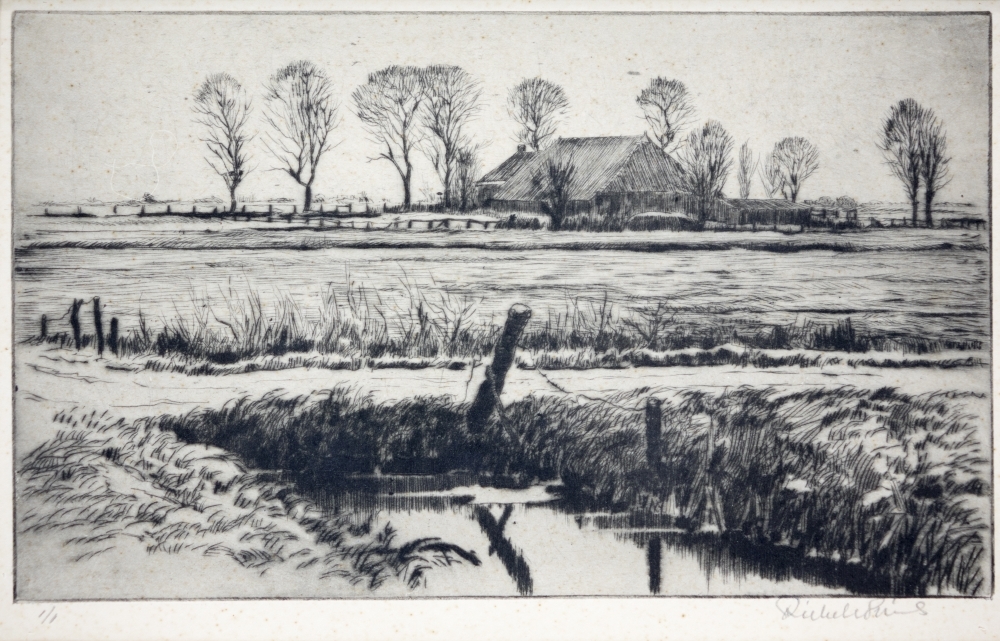 Dam bij een boerderij.