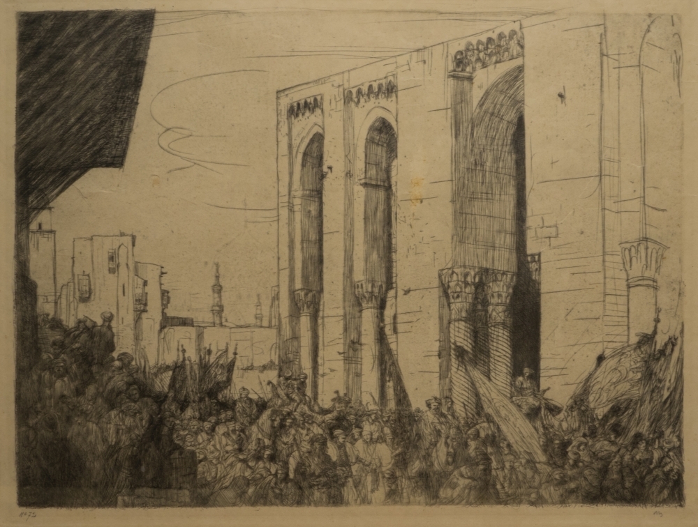 Optocht in een oosterse stad (Constantinopel?).