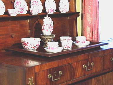 Rechthoekig mahoniehouten dienblad.