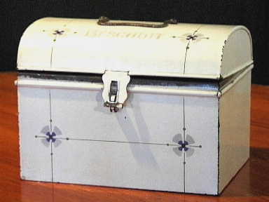 Blikken beschuittrommel met deksel.