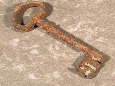 Sleutel, erg verroest.