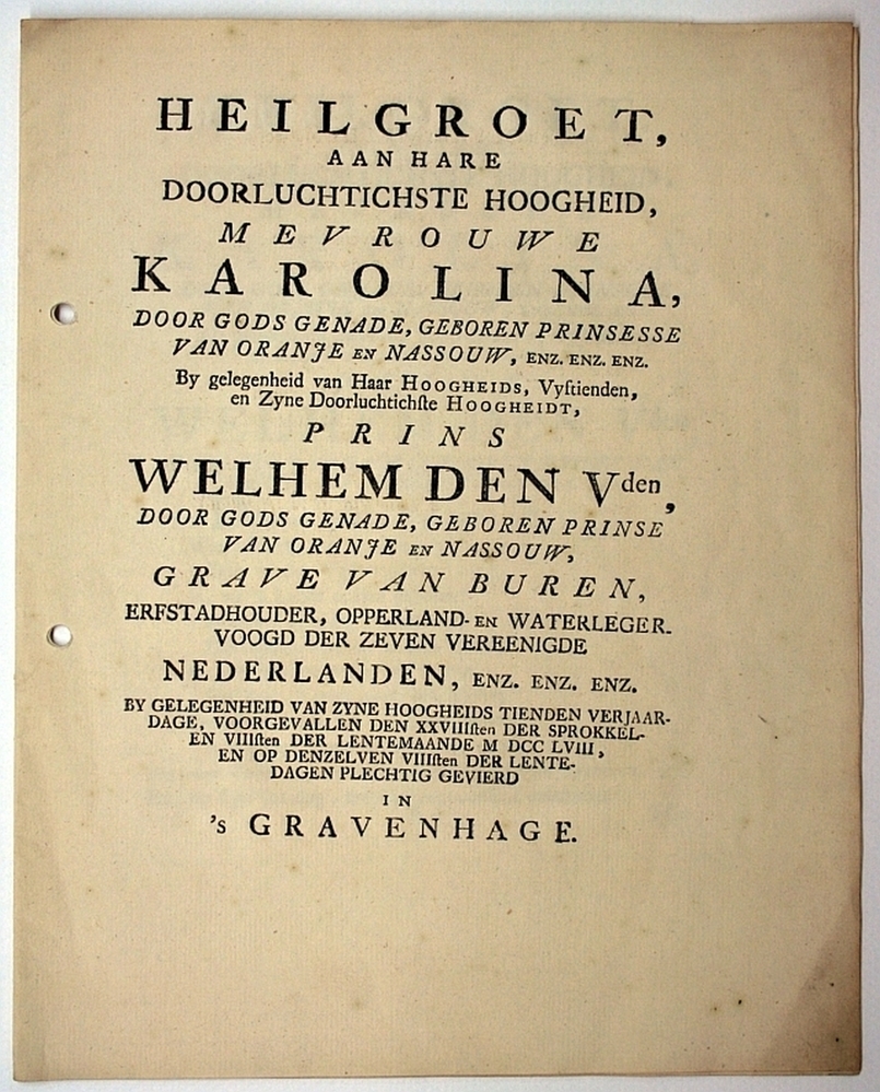 Carolina en Willem V van Oranje-Nassau