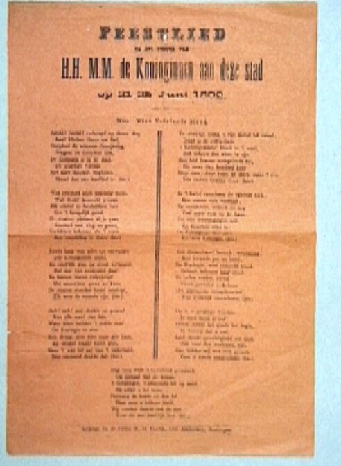 Feestlied bij het bezoek van H.H. M.M. de Koninginnen aan deze stad op 21-25 juni 1892.